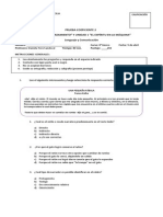 Prueba Unidad 0 y 1-8° Básico