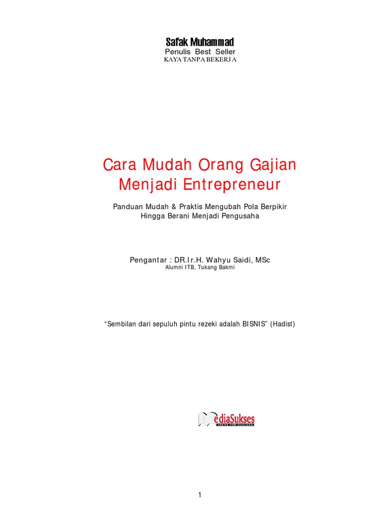 Orang Gajian Jadi Entrepreneur