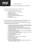 Recruitment Strategies Matrix