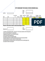 Individual Productivity Worksheet For Hourly Rated Workers 60min