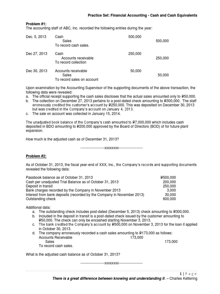 Financial Accounting 1 Cash and Cash Equivalents Part 1 Deposit