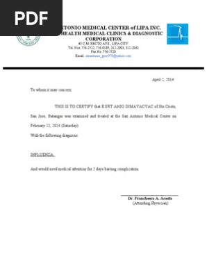 Medical Certificate