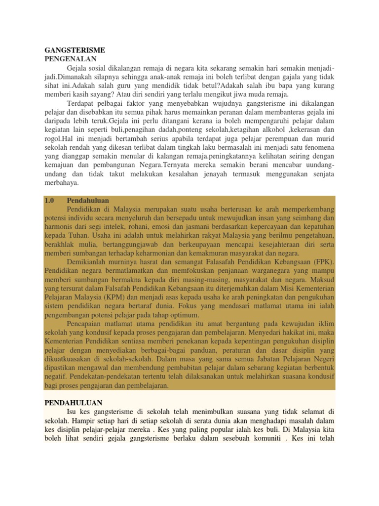 Maklumat Gangsterisme Pdf