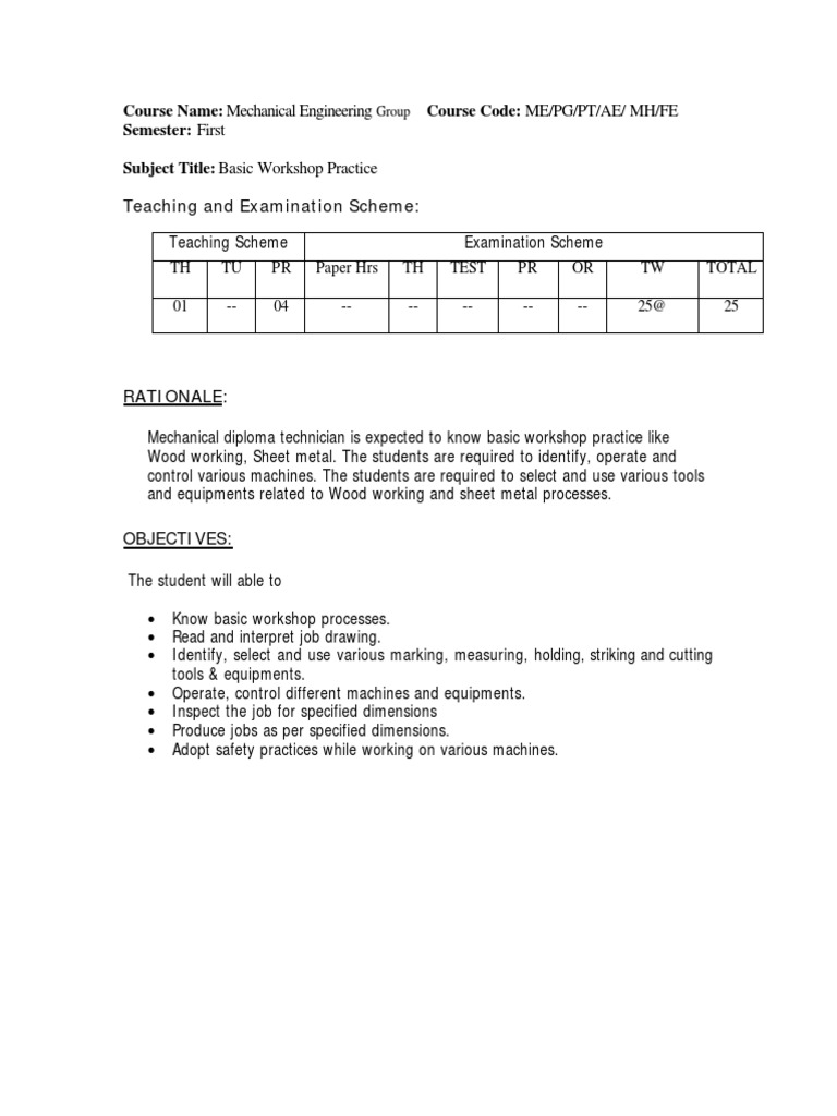 Basic Workshop Practice in Engineering | PDF | Welding | Construction