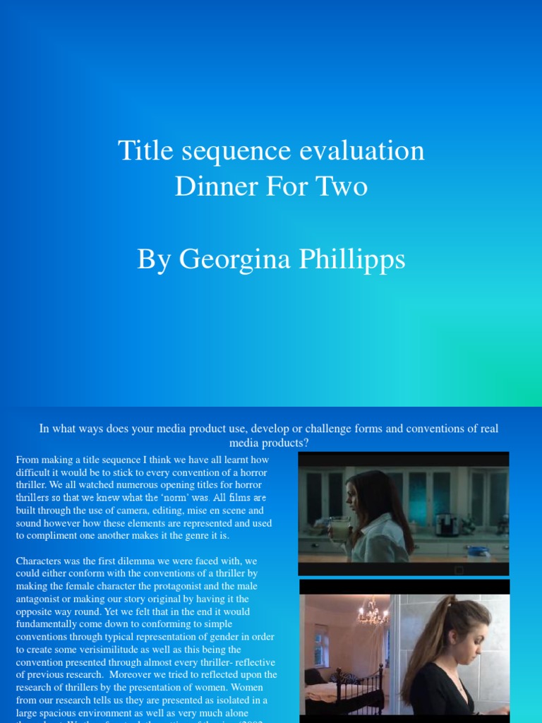 Analyzing Horror Thriller Title Sequences | PDF | Thriller (Genre ...