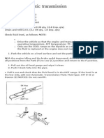 Oil Level Automatic Transmission