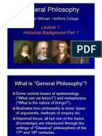 Historical Background of General Philosophy