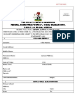 Police Recruitment Form PDF