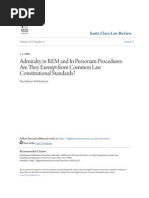 Admiralty in REM and in Personam Procedures- Are They Exempt From
