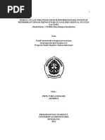 Download Perencanaan Strategis Sistem Informasi Pada Institusi Pendidikan Tinggi Menggunakan Analisis Critical Success by Nuhajat SN220245613 doc pdf