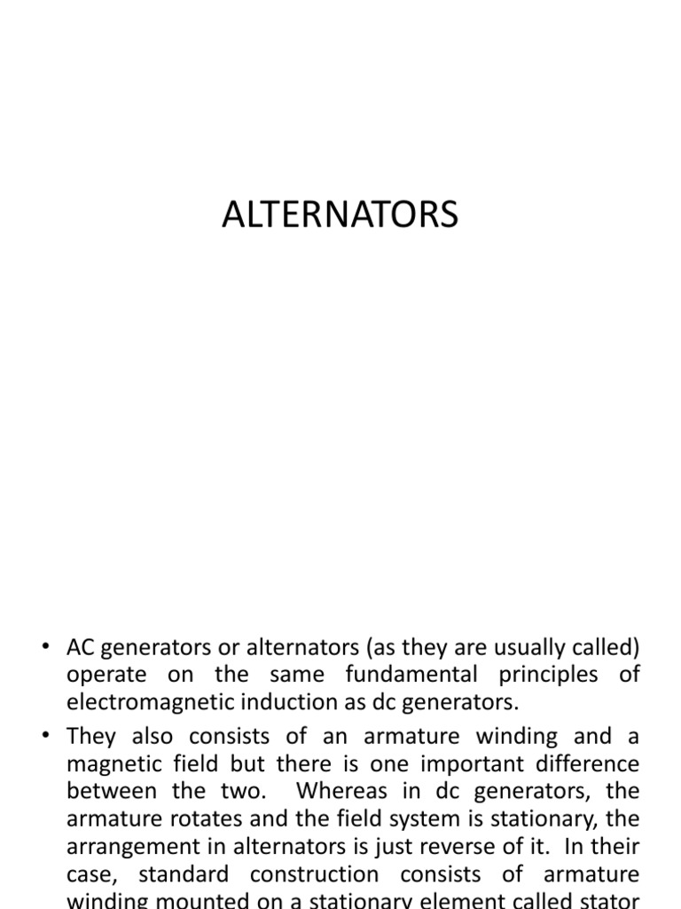 Understanding Alternator Types and Functions | PDF | Electric Generator ...