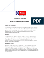 Management Trainees Job Advert
