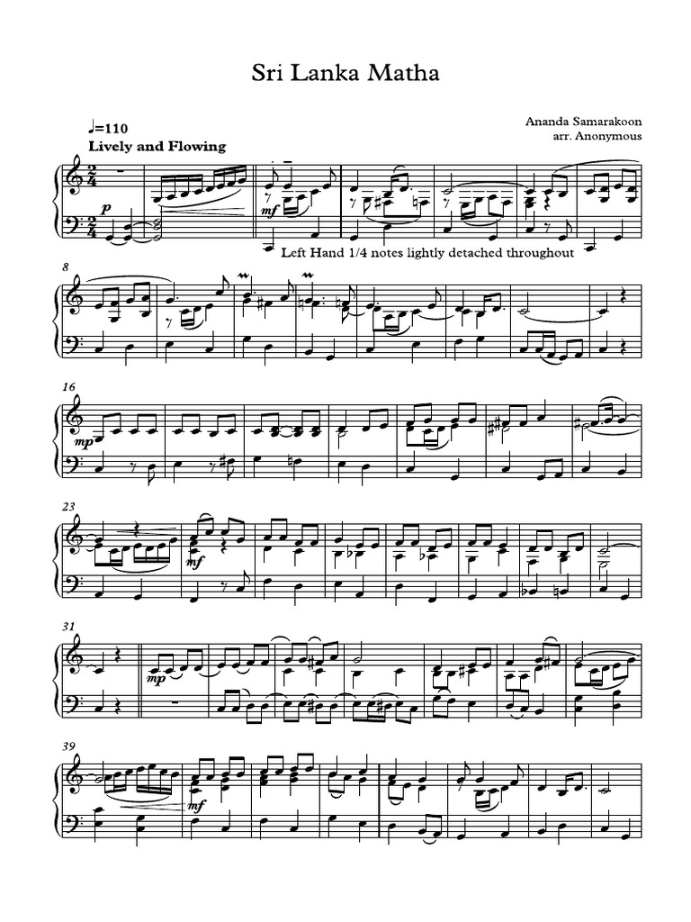 Sri Lanka Matha Piano