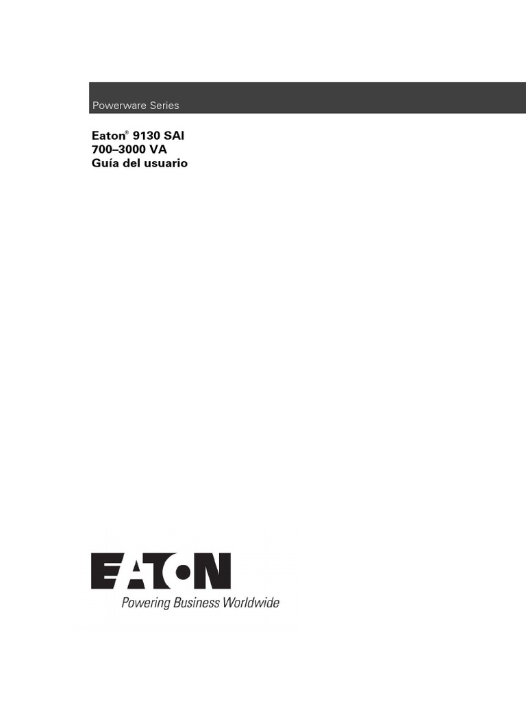 Eaton 9130 - Manual de Usuario | Tornillo | Batería (electricidad)