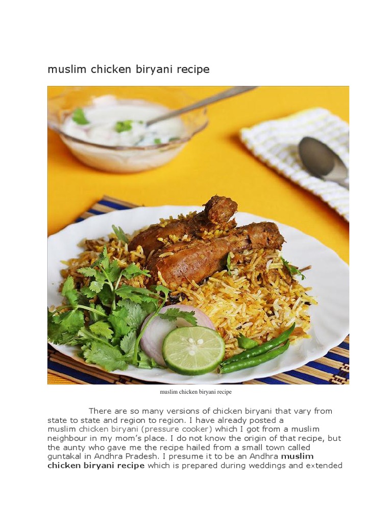 Chicken Biryani | PDF | Foods | Cuisine