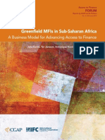 Greenfield MFIs in Sub-Saharan Africa
