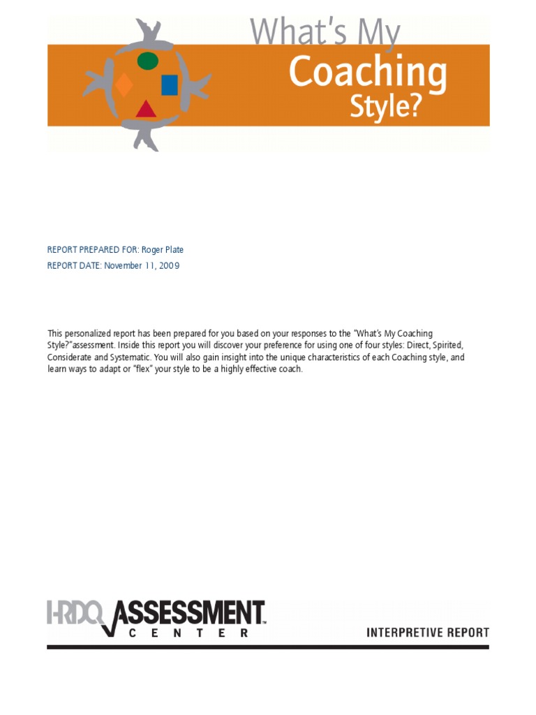 Whats My Coaching Style Sample Online Report | PDF | Employee Retention ...