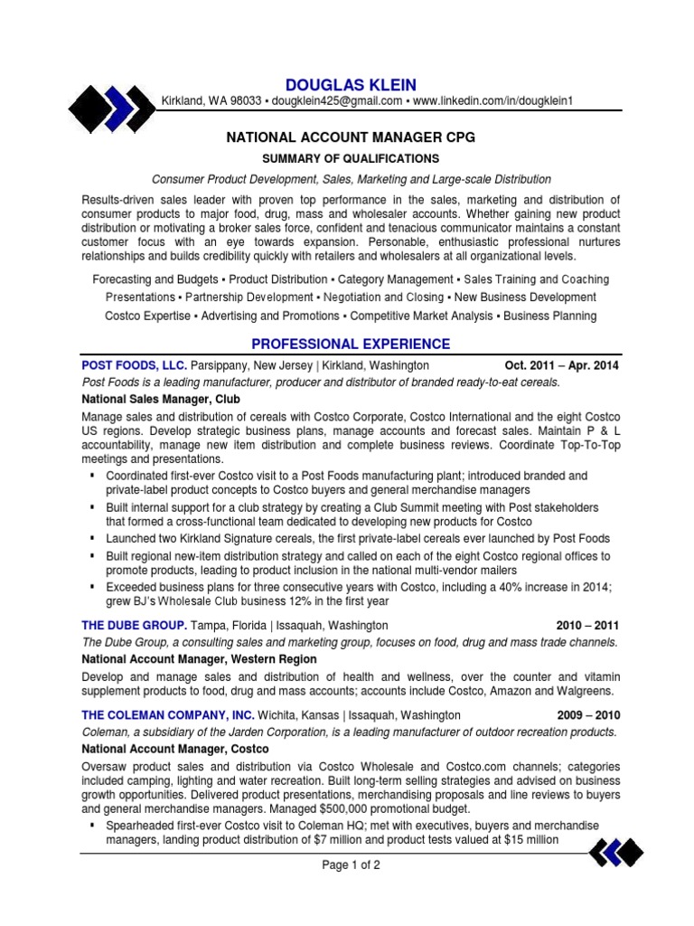 what is a national key account manager