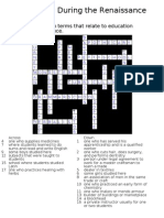 Education During the Renaissance Crossword Puzzle Answer Key