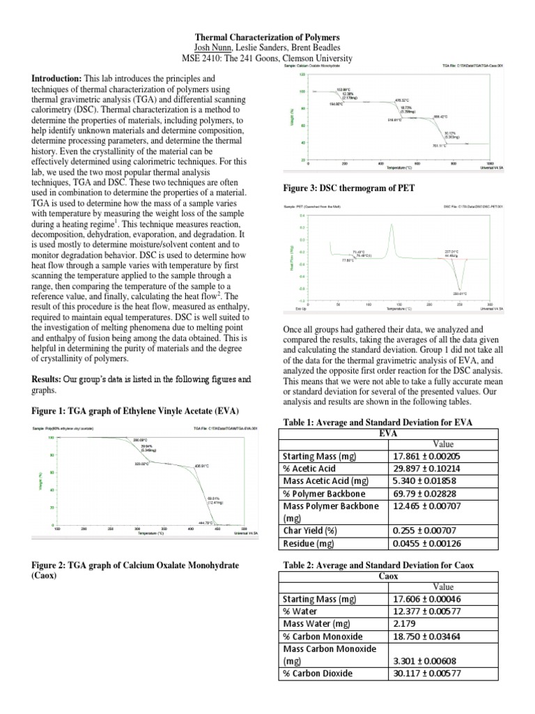 Thermal Analysis Techniques for Polymers | PDF | Differential Scanning ...