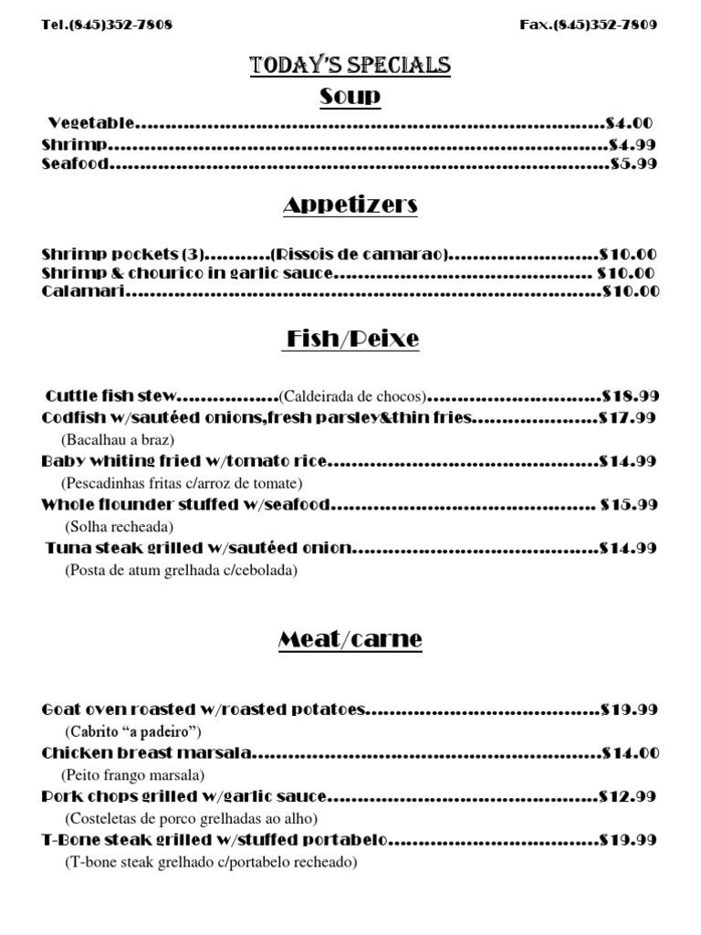 Menu | PDF