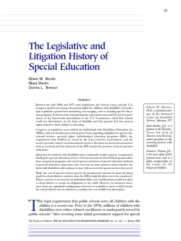 History of Special Education PDF Individualized Education Program