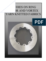 Studies on Ring Rotor and Vortex Yarn Knitted Fabrics