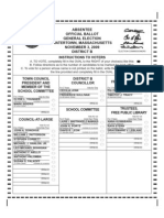 Ballot For Watertown Election 2009 - District B