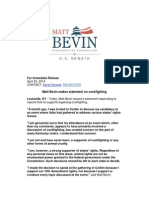 Bevin's statement on cockfighting