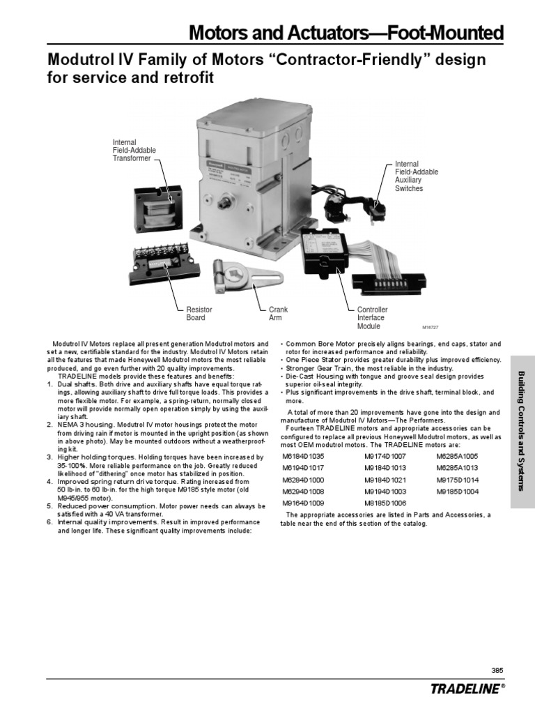 MOTOR MODUTROL HONEYWELL.pdf Switch Mains Electricity