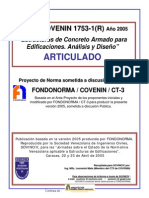 Covenin 1753-1-2005 Estructura de Concreto Armado en Edificaciones, Articulado