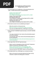 Air Conditioning and Pressurisation Quiz