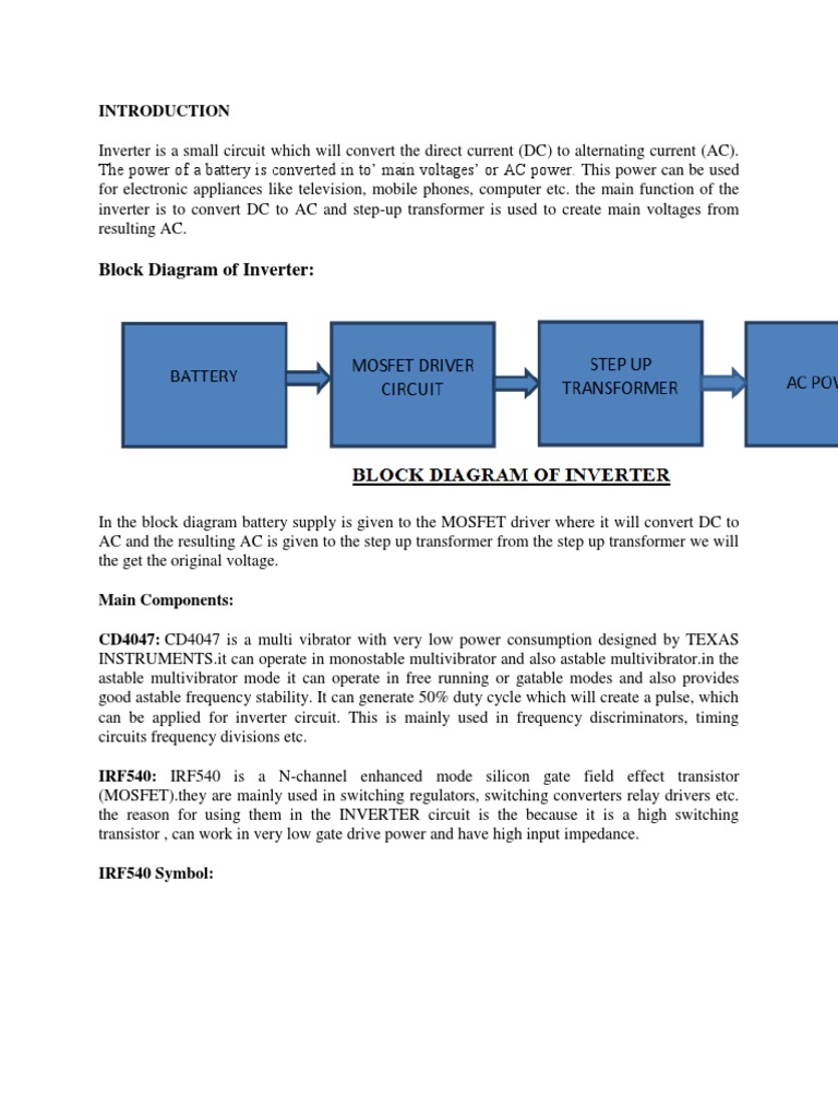 Simple 100W Inverter Circuit Diagram | PDF | Power Inverter | Field