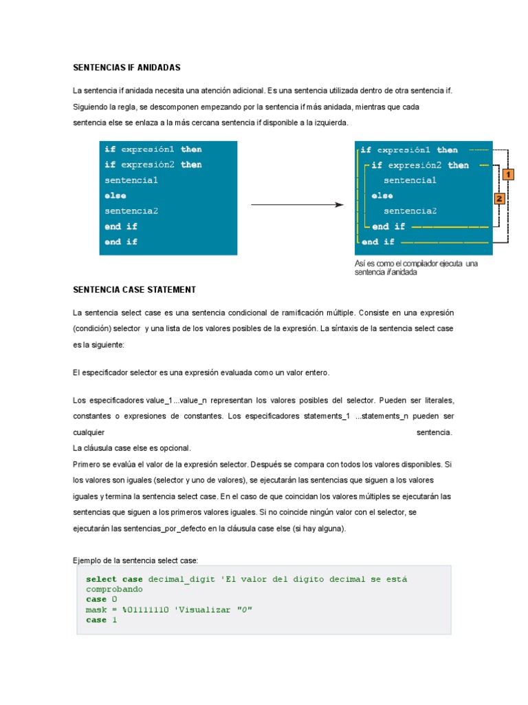 Sentencias If Anidadas | PDF | Ingeniería de software | Informática