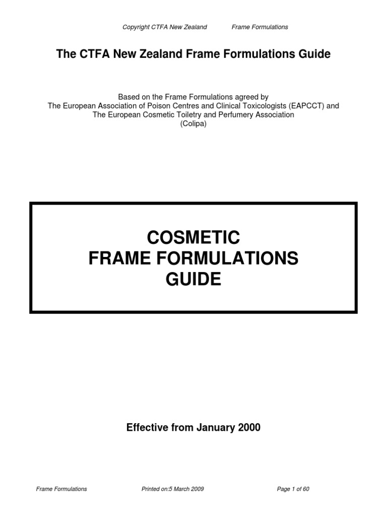 CTFA Frame Formulations Guide | PDF | Surfactant | Glycerol