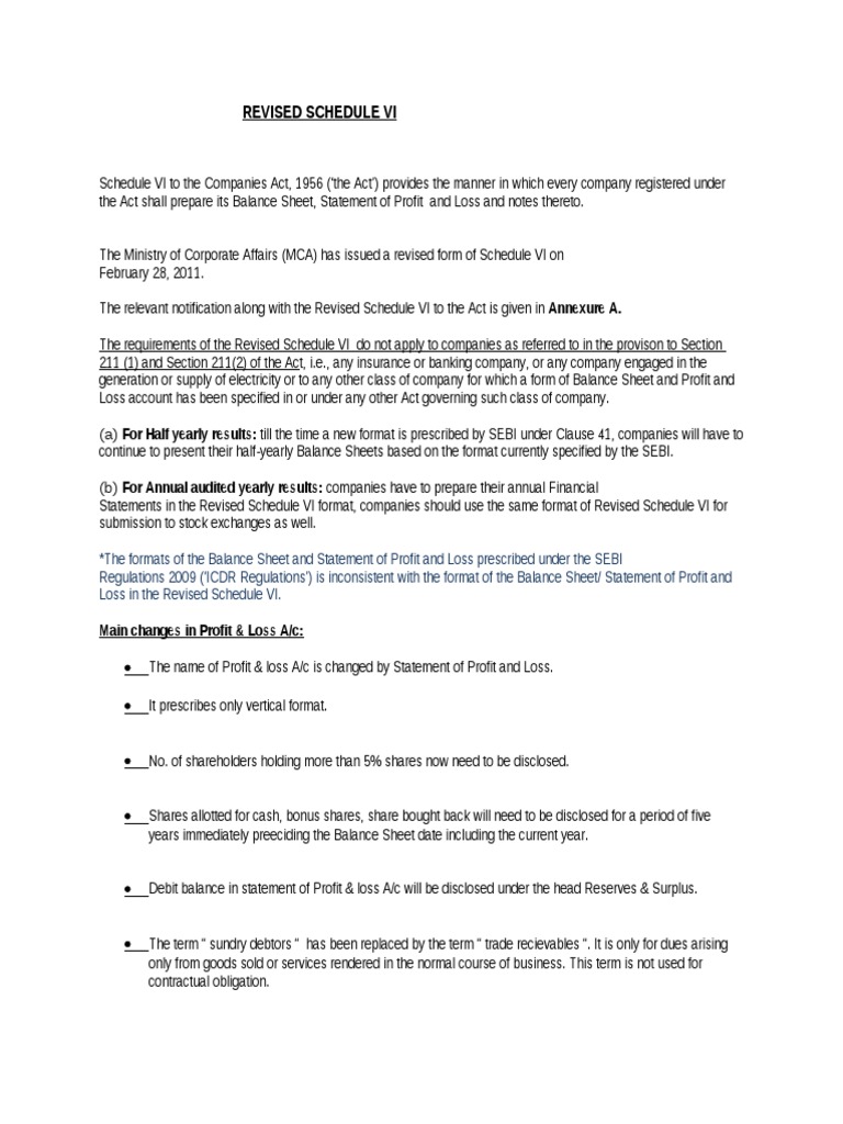 Revised Schedule VI Compliance Guide | PDF | Revenue | Financial Accounting