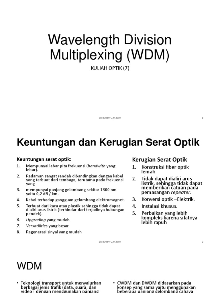 WDM | PDF | Teknologi & Rekayasa