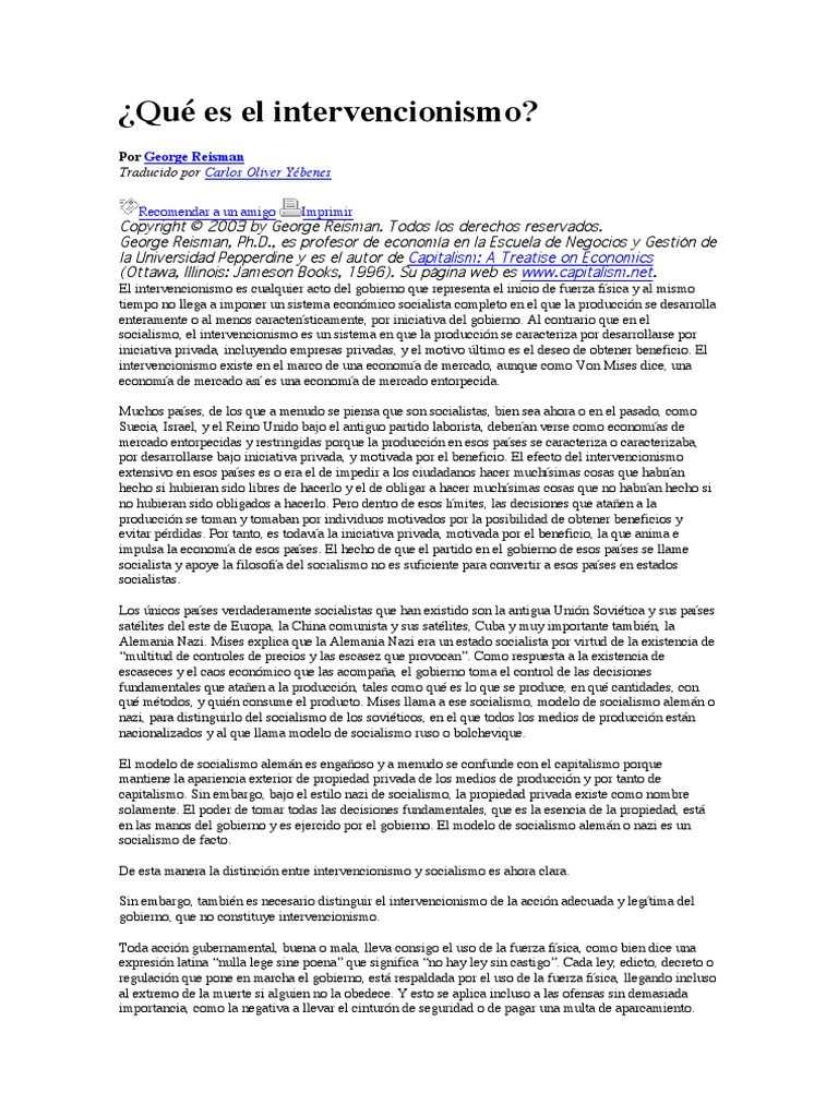 ¿Qué Es El Intervencionismo | PDF | Salario | Oferta (economía)