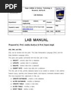 Dbms Lab Manual RGPV