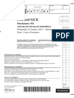 M1 edexcel January 2013