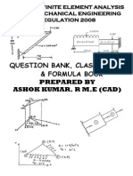 Fea Question With Class Notes and Formula Book