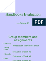 Handbooks Evaluation: - Group #3