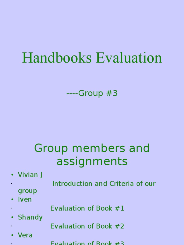 Comprehensive Handbook Evaluations | PDF | Service Industries | Business