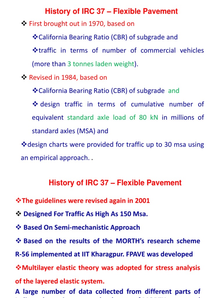 History and Design of IRC 37-2012 | PDF | Road Surface | Asphalt