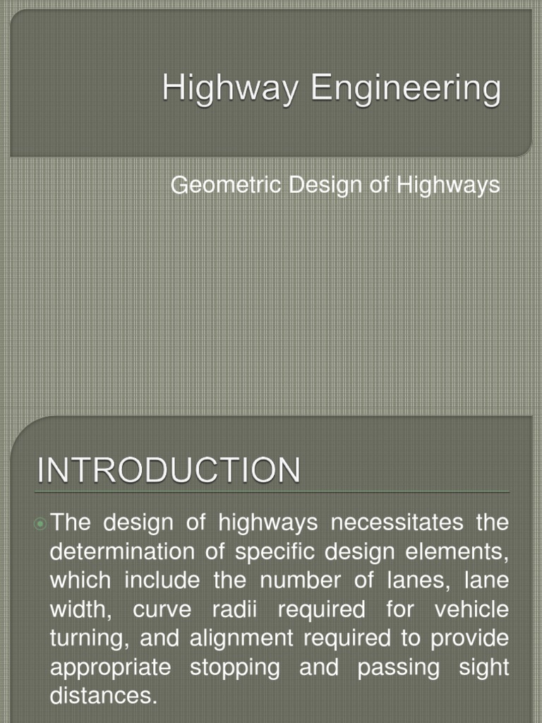 Highway Engineering Road Transport Civil Engineering