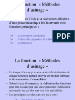 1 - La Fonction Méthodes Usinage