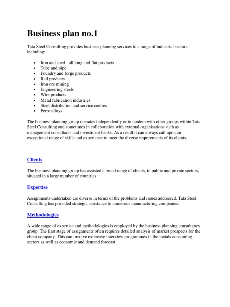 business plan (1).docx for steel industry Business Plan Business