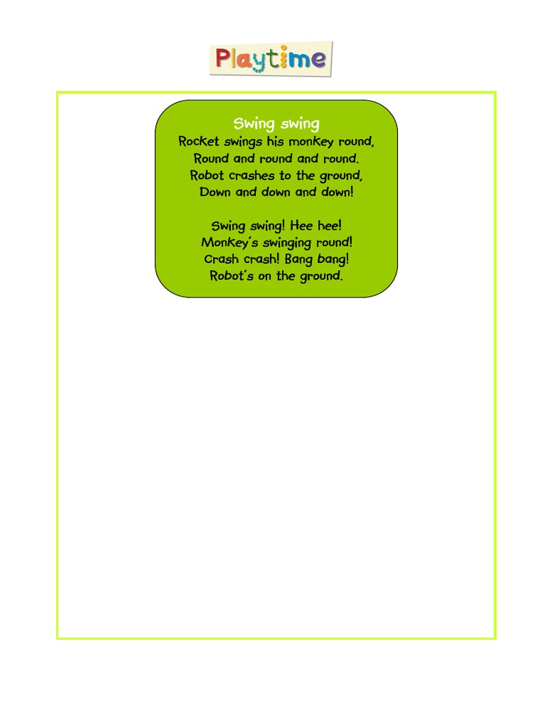 Monkey Swinging and Robot Crash Poem | PDF