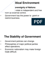 The Political Environment: The Sovereignty of Nations