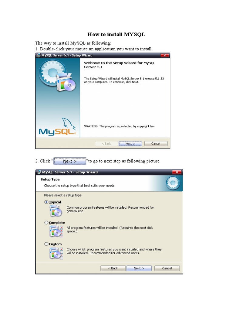 MySQL Installation Guide Steps | PDF | My Sql | Databases